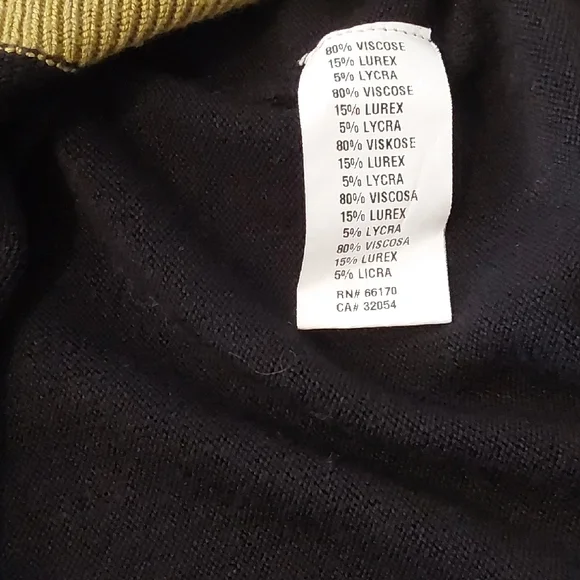 Anthropologie Blank London. Festive Black  Sweater with Patterned Sleeves. XL - Picture 7 of 8